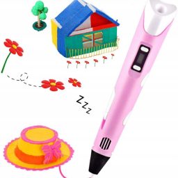 3D rašiklis vaikams, rožinės spalvos gera kaina