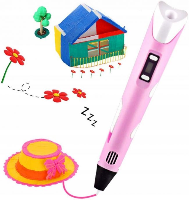 3D rašiklis vaikams, rožinės spalvos gera kaina