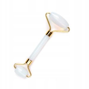 Baltojo nefrito veido masažuoklis, white jadeite roller