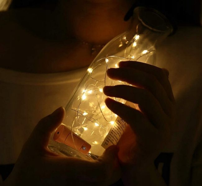 LED lempa girlianda su saulės kolektoriumi