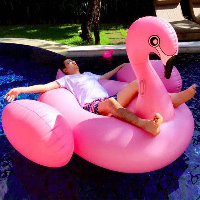 Pripučiamas vandens čiužinys flamingas