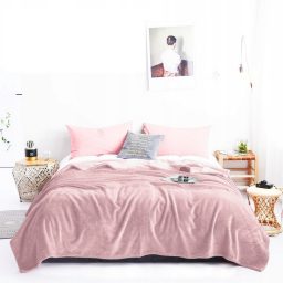 Rožinė mikro pluošto antklodė lovai