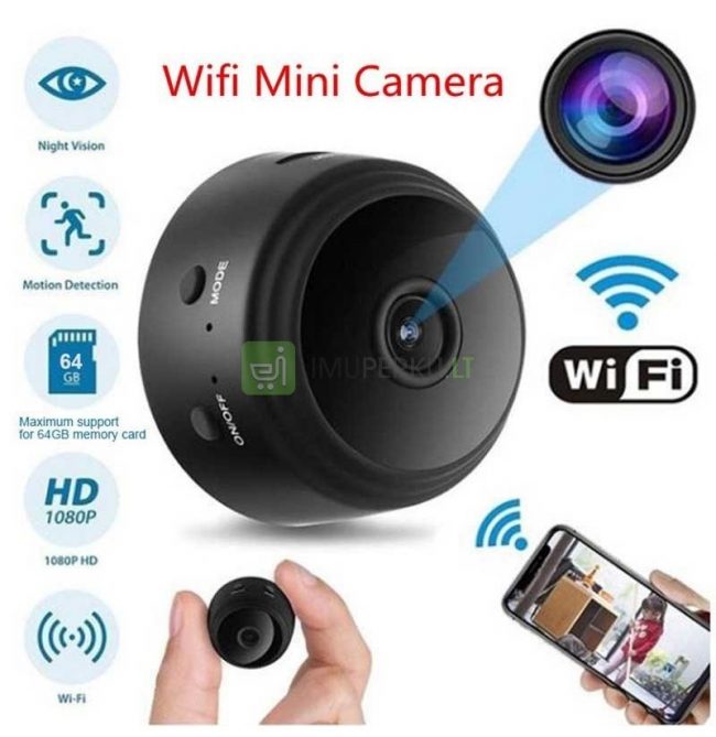 Mini belaidė vaizdo stebėjimo kamera wifi