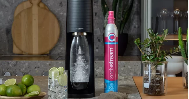 sodastream gazuotų gėrimų aparatas