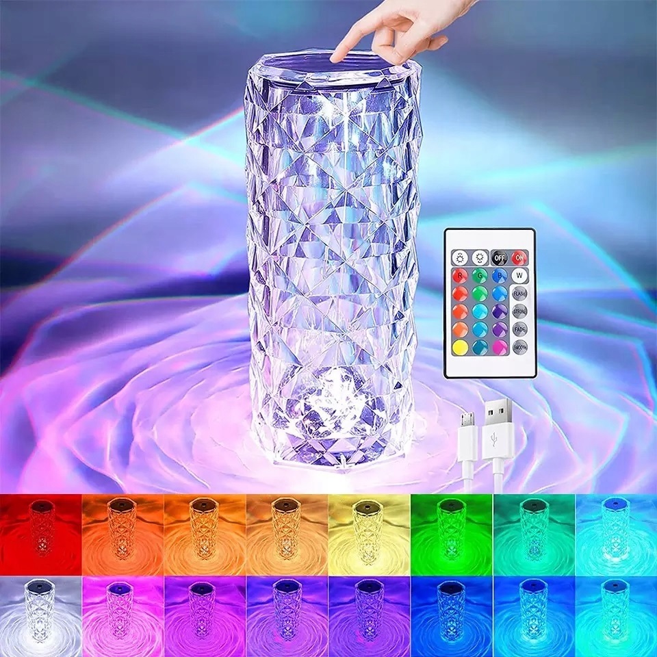 led kristalinė lempa su pulteliu