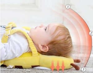 Reguliuojama kūdikių galvos apsauga nuo kritimų