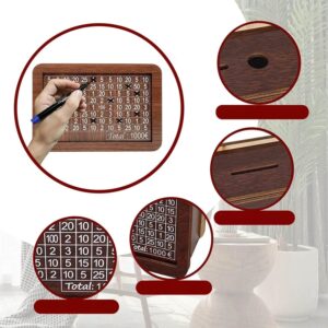 pinigų taupymo žinutė su išbraukiamais skaičiais