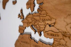 Medinis pasaulio žemėlapis ant sienos