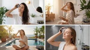 Minkšti silikoniniai dantukai jautriai galvos odai