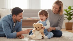 Minkštas žaislas Peek-A-Boo meškiukas