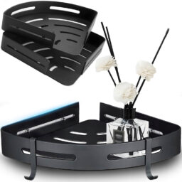 Klijuojamos vonios lentynos – tvirtai laikosi net drėgnose patalpose (komplektą sudaro 2 vienetai)