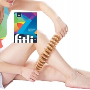 Anticeliulitinis masažuoklis 12 ratukų medinis kūno masažuoklis