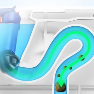 Tualeto atkimšimas su aukšto slėgio pistoletu