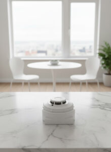 Įleidžiamas dūmų detektorius lygiai su lubų paviršiumi