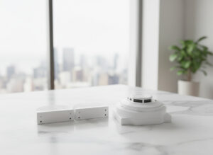 Įleidžiamas dūmų detektorius lygiai su lubų paviršiumi