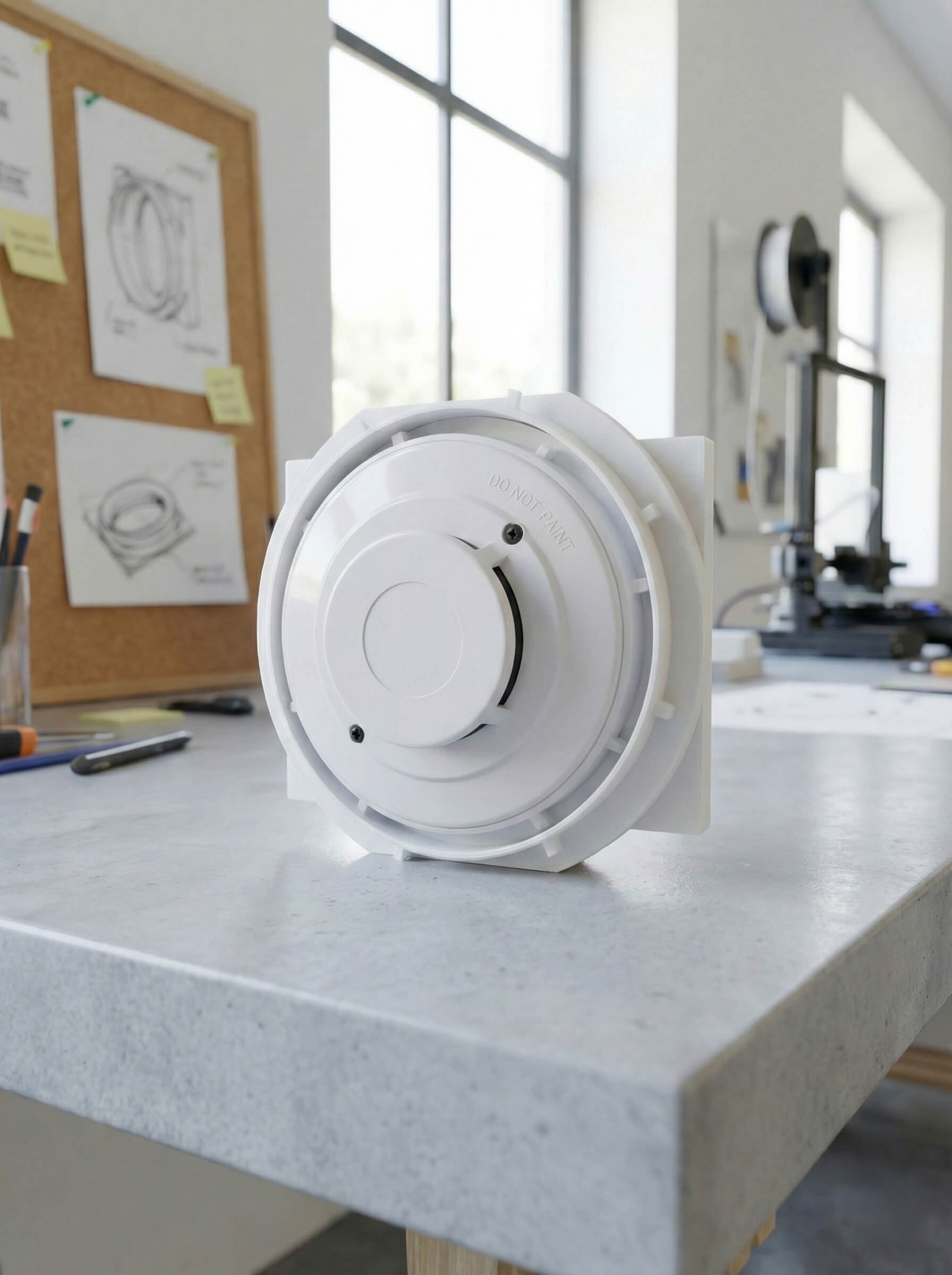 Priglaistoma detalė dūmų jutikliui