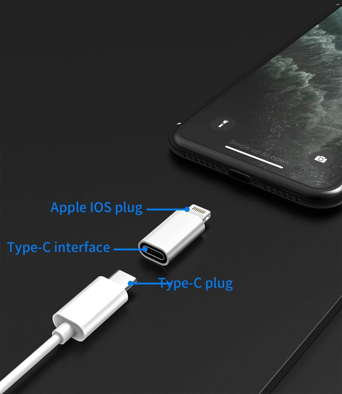 TYPE-C į lightning adapteris kaina internetu