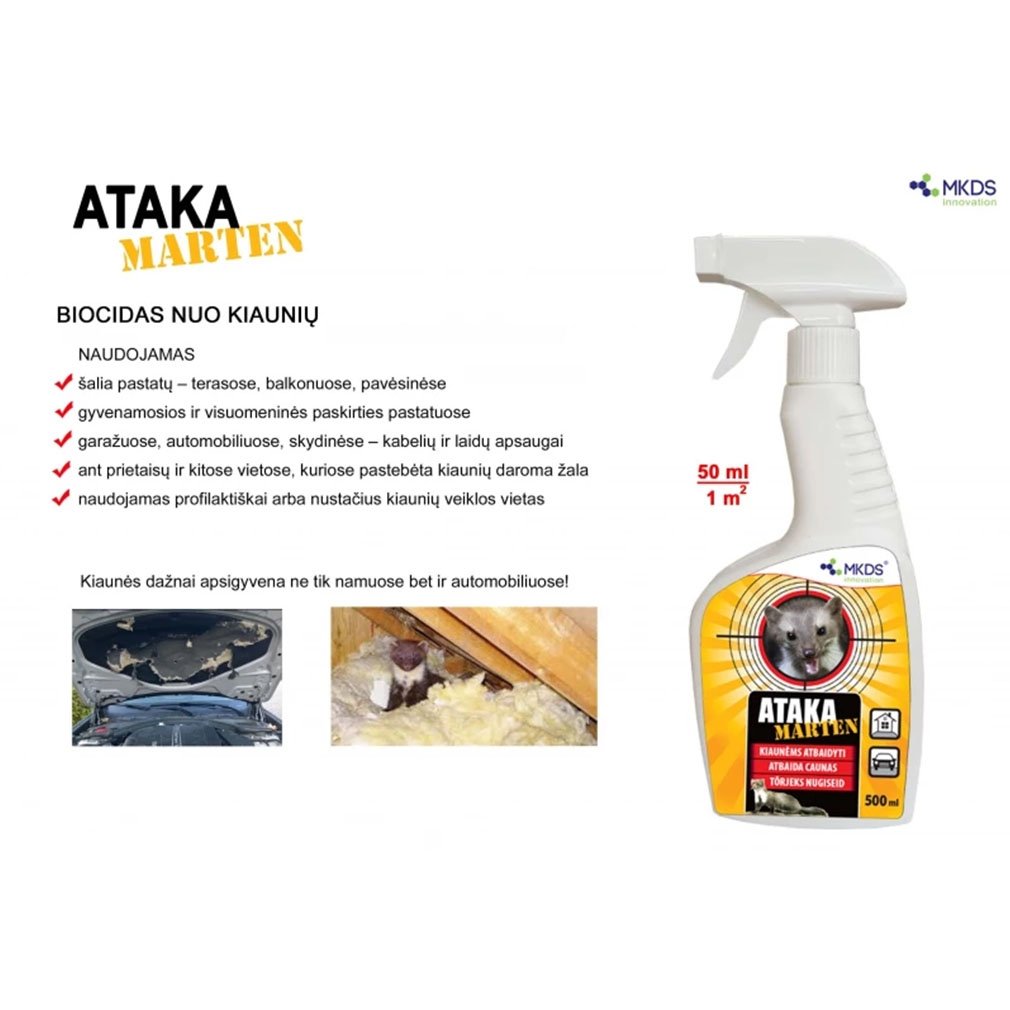 Ataka Marten repelentas nuo kiaunių, 500 ml kaina internetu