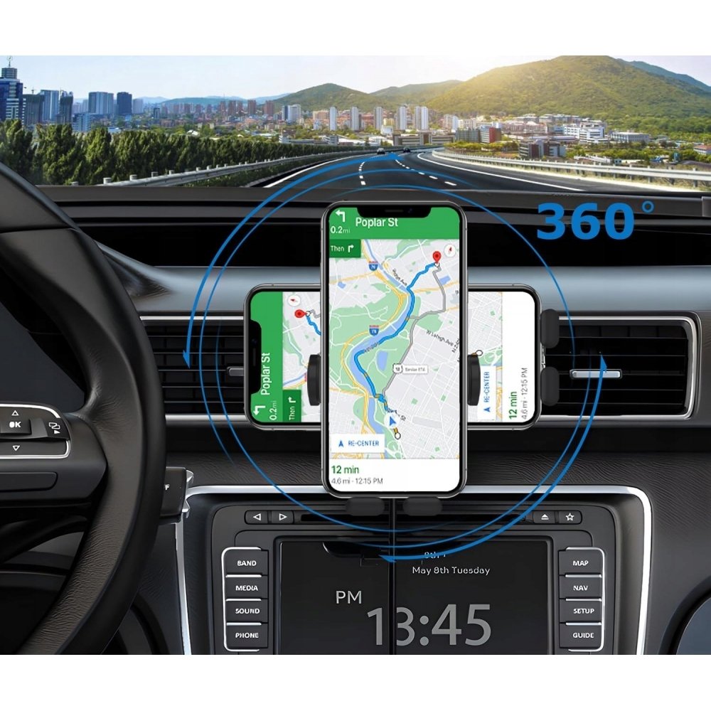 Automobilinis telefono laikiklis su belaidžiu įkrovimu (IQ / Qi) kaina internetu