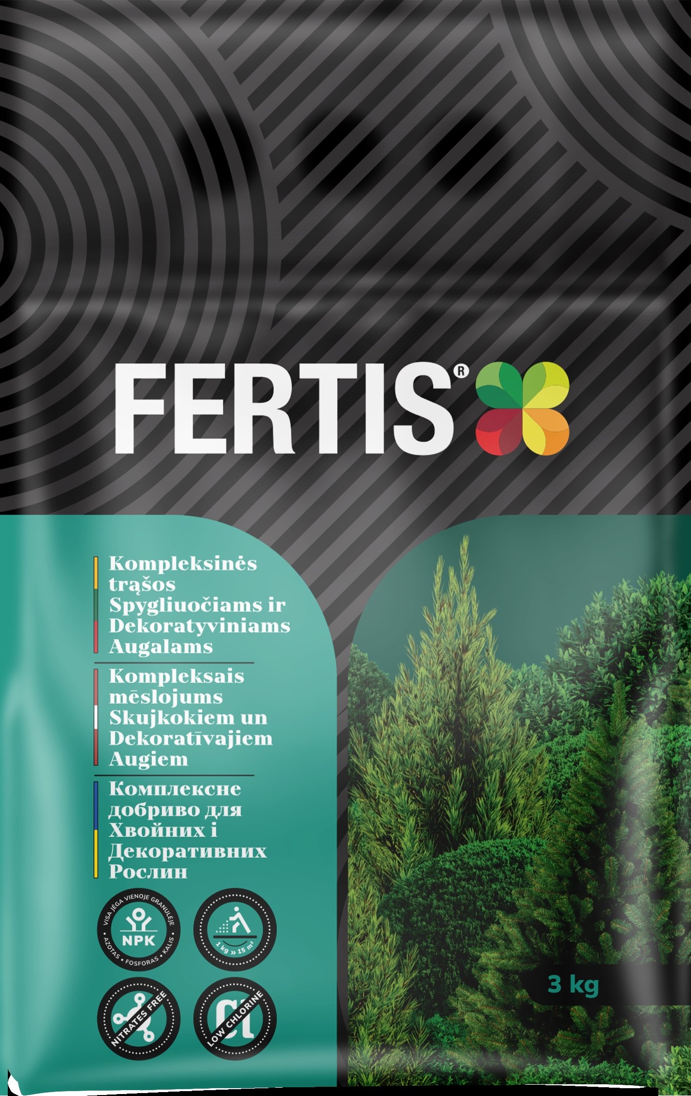 Kompleksinės trąšos Spygliuočiams ir dekoratyviniams augalams FERTIS, 3kg kaina internetu