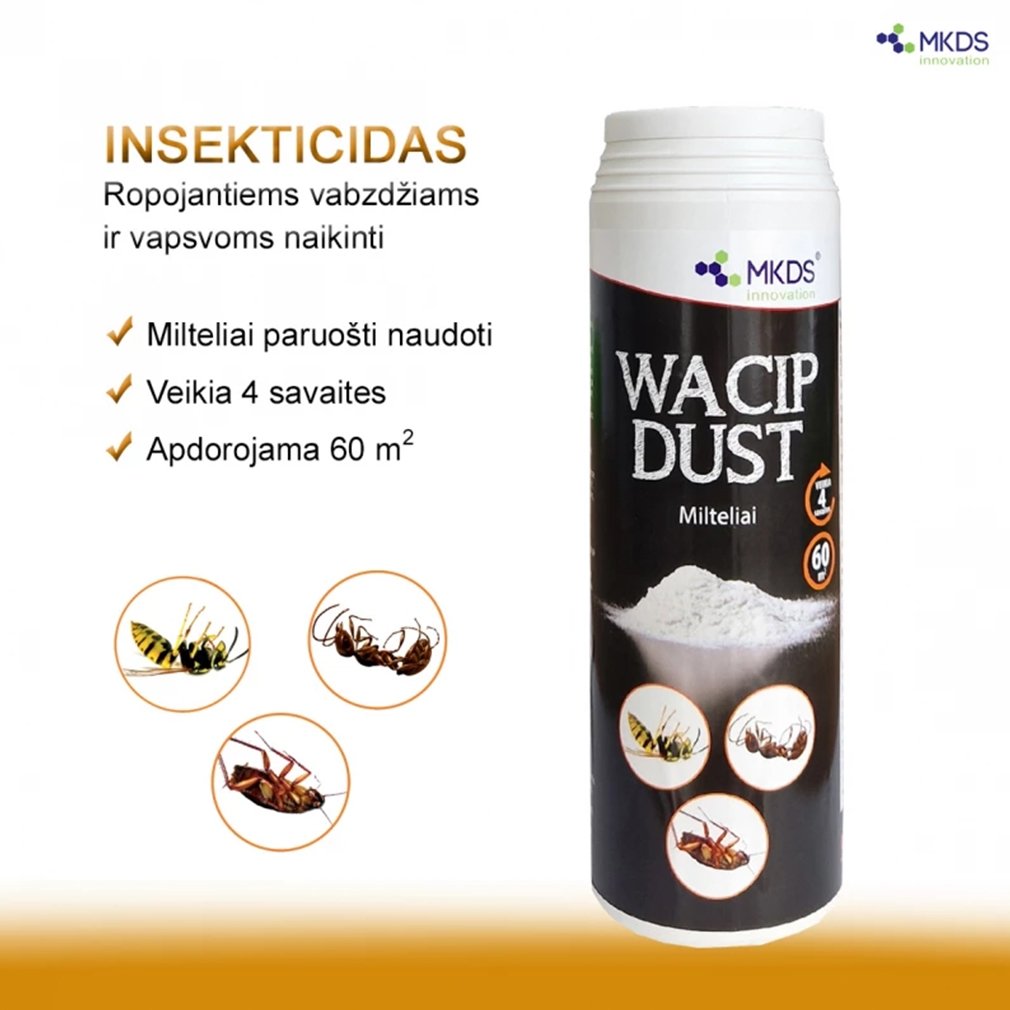 WACIP DUST milteliai ropojantiems vabzdžiams ir vapsvoms, 500 g kaina internetu